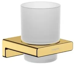 Držiak pohára a kefiek Hansgrohe AddStoris vrátane poháre vo farebnom prevedení lešteného zlata 41749990