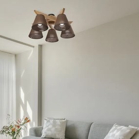 Brilagi - LED  Prisadený luster ANTHONY 5xE14/40W/230V dub/hnedá