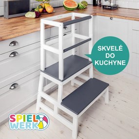 Spielwerk Učiaca veža PLAY borovica, 93x56x49, biela/antracit
