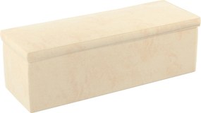 Truhlica čalúnená farba produktu ekru látka lesklá, zamatová