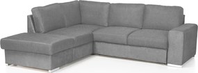 Rohová sedacia súprava Eddi, stredne šedá látka, ľavý roh