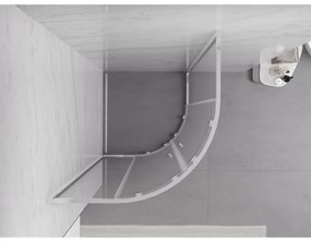 Mexen Exo, asymetrický sprchový kút s posuvnými dverami 80 x 80 cm, 6mm číre sklo, chrómový profil, 8132-080-080-01-00