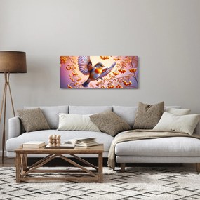 Obraz - Vták s jarabinou (120x50 cm)