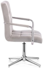 LuxuryForm DESIGN Stolička VERONA VELUR na striebornom kríži - svetlo šedá