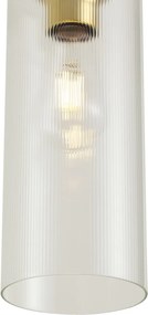 Art Deco závesná lampa zlatá s čírym sklom pre 1-fázový koľajnicový systém - Iconic Laura