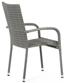 Autronic BONTEC Záhradná stolička, kov, polyratan, sivá, AZC-S2114 GREY Farba: Šedá