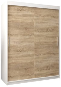 Šatníková skriňa 150 cm Toki (Biela matná + Dub sonoma). Akcia -45%. Vlastná spoľahlivá doprava až k Vám domov. 1064820