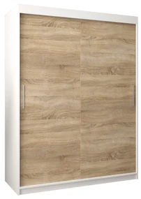 Šatníková skriňa 150 cm Toki (Biela matná + Dub sonoma). Vlastná spoľahlivá doprava až k Vám domov. 1064820