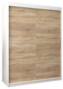 Šatníková skriňa 150 cm Toki (Biela matná + Dub sonoma). Vlastná spoľahlivá doprava až k Vám domov. 1064820