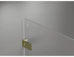 Mexen Lunar-F, sklápací sprchový kút pravý 100 x 80 cm, 8mm číre sklo, zlatý profil, 836-100-080-50-00-P