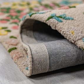 Krémový ručne tkaný vlnený koberec 120x170 cm Emilia Floral – Flair Rugs