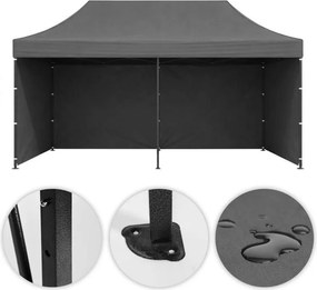 Samorozkladací párty stan so stenami v rôznych farbách 3 x 6 m čierna
