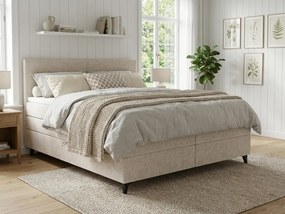 Čalúnená posteľ boxspring BRIANA 180x200 cm krémová Matrac: Matrac Bonell pružinový