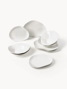 Porcelánová súprava riadu v organickom tvare Joana, 4 osoby, 12 ks