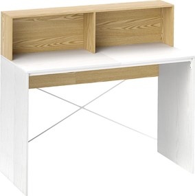 HOMCOM Počítačový Stôl so Štúdiovým Priestorom 110 x 50 cm s 2 Otvorenými Oddeleniami a Poličkou, Počítačový Stôl do Spálne, pre Malé Priestranstvá, B