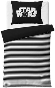 Čiernobiele bavlnené posteľné obliečky Star Wars - motív The Dark Force - 100% bavlna - 70 x 90 cm + 140 x 200 cm