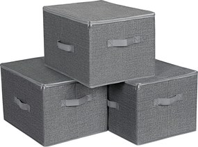Dekorstudio Sada skladacích organizérov do kúpeľne RYZB03G 3x 40x30x25 cm – sivá