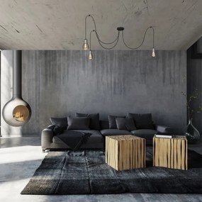 Luster na lanku TUBE 3xE27/10W/230V pavúk čierna/chróm