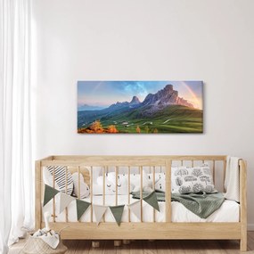 Obraz dúhy nad skaliskami (120x50 cm)