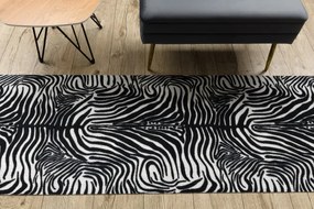 Protišmykový behúň DIGITAL zebra, biely / čierny