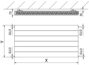 Mexen, Panelový radiátor Mexen Line CL21 500 x 400 mm, bočné pripojenie, 403 W, biely - W421L-050-040-00
