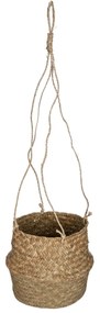ZÁVESNÝ KVETINÁČ Z MORSKEJ TRÁVY BOHO 20X18 CM HNEDÁ