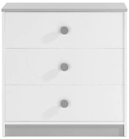 Zásuvková komoda Spencer - biela/šedá