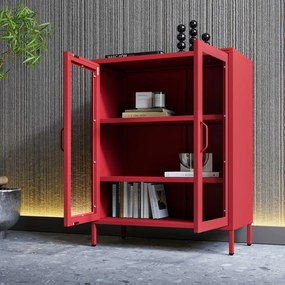 Vitrína GINA, 800 x 1015 x 400 mm, Modern: červená farba