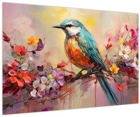 Obraz - Maľba vtáčika (90x60 cm)