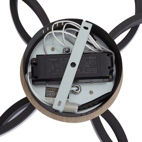 Stropné svietidlo drevené vrátane LED 3-krokové stmievateľné 4-svetlá - Navara