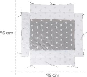 Biely/sivý mantinel do postieľky s prímesou bavlny 96 cm Little Stars – Roba