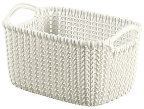 Biely úložný košík Curver Knit, 3 l