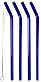 Sklenené slamky v súprave 4 ks s čistiacou kefkou – Lyngby Glas