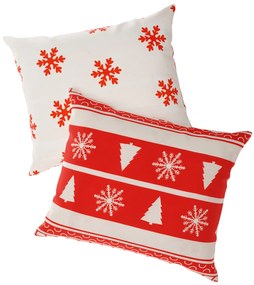 Sada 2 obliečok na vankúš VIANOČNÝ JELEŇ A STROMČEK 40x50 cm