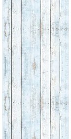 Samolepiaca fólia na stenu kúpeľne mySPOTTI fresh Wood Light Blue 100x210 cm