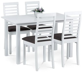 Autronic BONTEC Jedálenský set so 4 stoličkami, 120x75x75cm, masív, orech, AUT-4000 WAL Farba: Biela