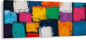 Obraz - Maľba farebných štvorcov (120x50 cm)