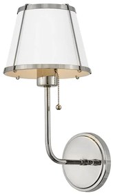 Hinkley HK-CLARKE1-PN-WH - Nástenná lampa CLARKE 1xE27/40W/230V chróm/biela