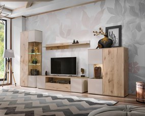 Obývacia stena Catalis (dub vikingský/kašmír) (s osvetlením)