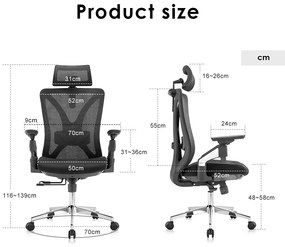 Kancelárska ergonomická stolička Neoseat STEVEN — čierna, nosnosť 150 kg