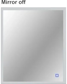 Zrkadlo do kúpeľne s osvetlením Square LED s čiernym rámom 65x60 cm s vypínačom a podložkou proti zahmlievaniu