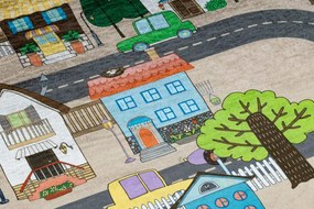 Detský koberec protišmykový BAMBINO 34600 Mesto, béžový / sivý