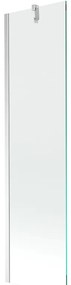 Mexen Next, vaňová  zástena 1-krídlová 50 x 150 cm, fixné krídlo, 6 mm číre sklo, chrómový profil, 895-050-000-00-00-01