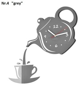Nástenné hodiny do kuchyne s tichým chodom sivá