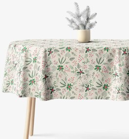 Goldea vianočný oválny obrus valencia - lesné vetvičky 140 x 280 cm