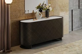 Dizajnová komoda Rimini s bronzovým 3D efektom a keramickou doskou 150cm