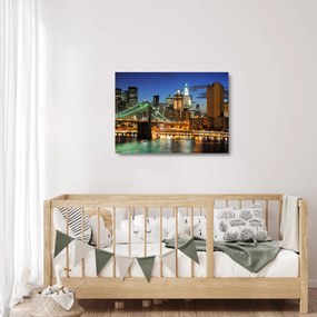 Sklenený obraz - Most s New Yorkom (70x50 cm)