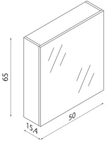 Zrkadlová kúpeľňová skrinka KENWOOD 65x50 cm čierna