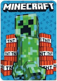 Fleecová deka Minecraft - motív Creeper & TNT - 100x140 cm