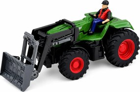 LEAN Toys Poľnohospodársky traktor s buldozérom a poľnohospodárom, diaľkovo ovládaný RC v mierke 1:24